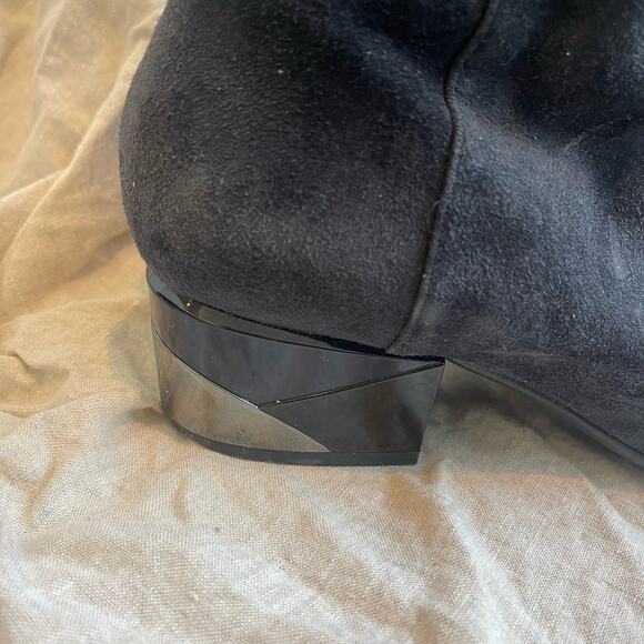 Joie Suede Blue Block Heel Angle Boot With Cushioned Sole - 39 - Picture 3 of 6